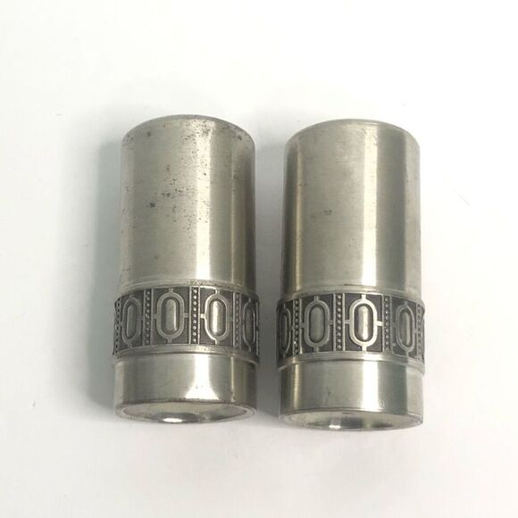 pewter selandia norway art deco design sugar salt and pepper shakers classic mod - Picture 5 of 15